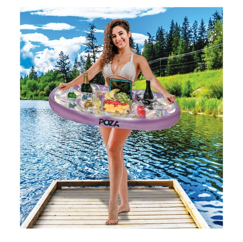 POZA Inflatable purple Gold Floating Cooler